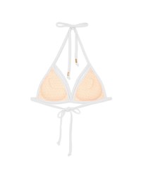 【PUSH UP】Plain Color Decorated Bikini Top Single Strap And Bra Padded
