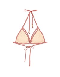 【PUSH UP】Plain Color Decorated Bikini Top Single Strap And Bra Padded