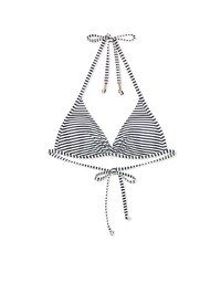 【PUSH UP】Printed Bikini Top With Twist Design Single Strap And Bra Padded
