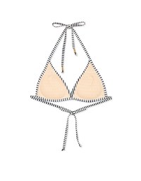 【PUSH UP】Printed Bikini Top With Twist Design Single Strap And Bra Padded