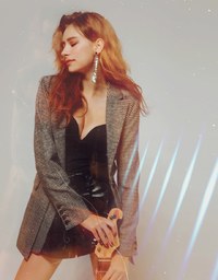 Chic Brushed Plaid Blazer (With Belt)