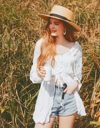 Western Style Frayed Belted Denim Shorts