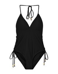 【PUSH UP 】Thin Strap Lace-Up Side One-Piece Bikini (Thick Padded)