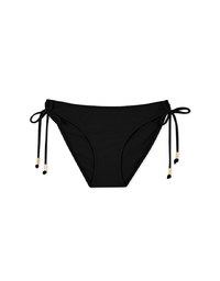 Plain Side Tie Shirred Back Bikini Bottom
