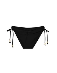 Plain Side Tie Shirred Back Bikini Bottom