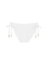 Plain Side Tie Shirred Back Bikini Bottom