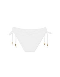 Plain Side Tie Shirred Back Bikini Bottom