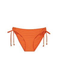 Plain Side Tie Shirred Back Bikini Bottom