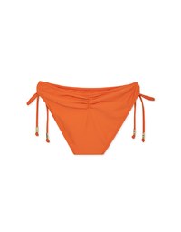 Plain Side Tie Shirred Back Bikini Bottom
