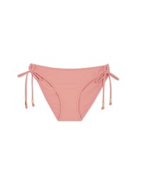 Plain Side Tie Shirred Back Bikini Bottom
