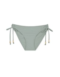 Plain Side Tie Shirred Back Bikini Bottom