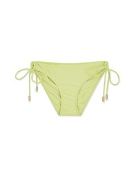 Plain Side Tie Shirred Back Bikini Bottom