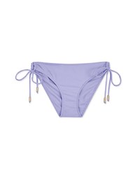 Plain Side Tie Shirred Back Bikini Bottom