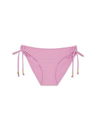 Plain Side Tie Shirred Back Bikini Bottom
