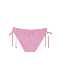 Plain Side Tie Shirred Back Bikini Bottom
