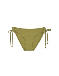 Plain Side Tie Shirred Back Bikini Bottom
