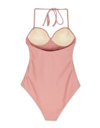【PUSH UP 】3Way Plain Twisted-Bandeau One-Piece Swimsuit Push Up Bra Padded