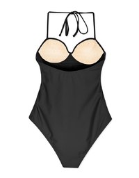 【PUSH UP 】3Way Plain Twisted-Bandeau One-Piece Swimsuit Push Up Bra Padded