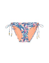 Printed Tie-Side Shirred Back Bikini Bottom