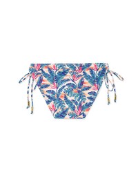 Printed Tie-Side Shirred Back Bikini Bottom