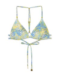【LIGHT PUSH UP】Beaded Y-Shaped Push-Up Printed Bikini Top Bra Padded