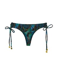 Printed Side Tie Thong Bikini Bottom