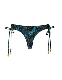 Printed Side Tie Thong Bikini Bottom
