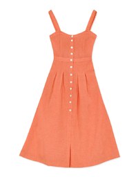 Button Down Linen Midi Tank Dress