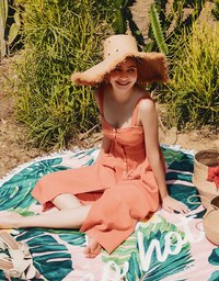 Button Down Linen Midi Tank Dress