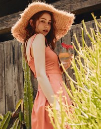 Button Down Linen Midi Tank Dress