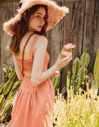 Button Down Linen Midi Tank Dress