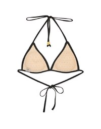 【PUSH UP】Textured Fabric Plain Color Bikini Top Single Strap And Bra Padded