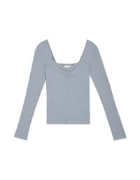 Vintage Square Neck Front Scrunch Knit Top