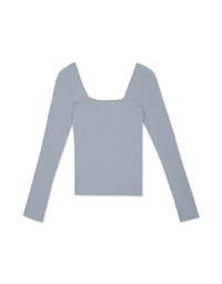 Vintage Square Neck Front Scrunch Knit Top