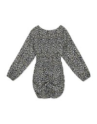 V-Neck Floral Draped Bodycon Mini Dress