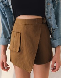 Stylish Pocket Elastic A-Line Skorts