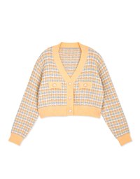 Tweed Button Up Cardigan Top