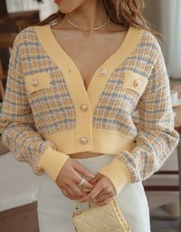 Tweed Button Up Cardigan Top