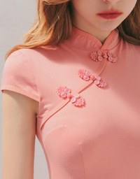 Qipao DRESS Textured Slit Cheongsam