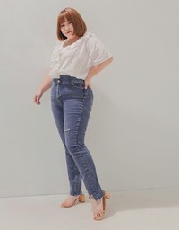 No Filter Shape-Up Slimming Straight-Leg Denim Jeans Pants