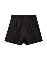Textured A-Line Slimming Faux Leather Shorts