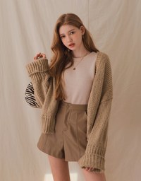 Textured A-Line Slimming Faux Leather Shorts