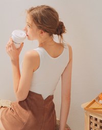 Little V Notch Neck Striped Bra Top