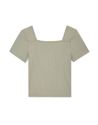 Vintage Square Neck Scrunch Fitted Top