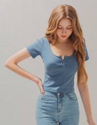 Vintage Round Neck Knit Top