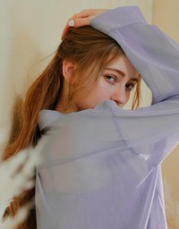 Smocked Cami Top & Semi-Sheer Blouse Shirt Set Wear