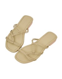 Dual-Strappy Knotted Flat Sandals