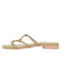 Dual-Strappy Knotted Flat Sandals