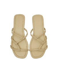 Dual-Strappy Knotted Flat Sandals