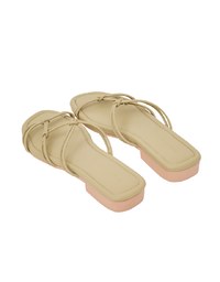 Dual-Strappy Knotted Flat Sandals